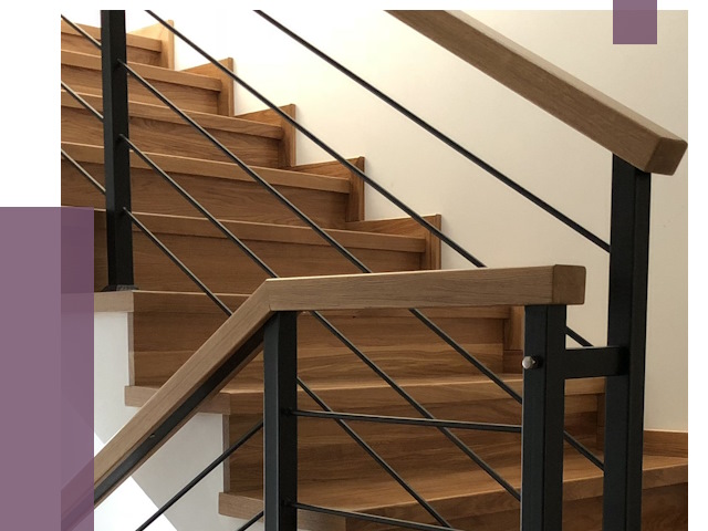Обшивка металлической лестницы деревом в Североуральске от 4378 руб.