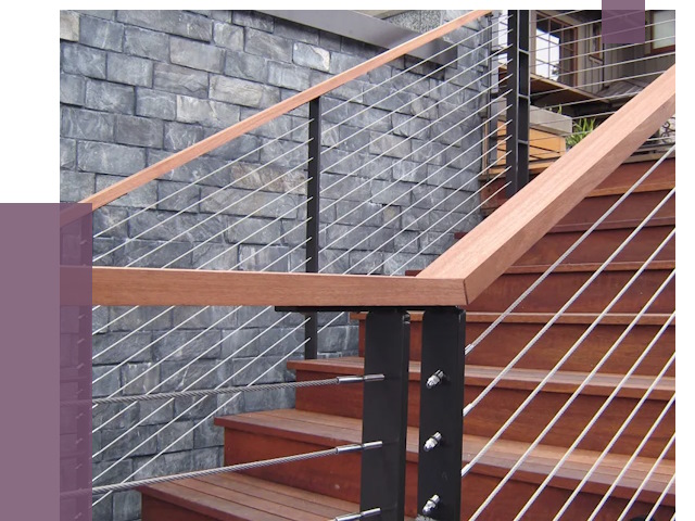 Тросовые перила под ключ в Североуральске от 7829 руб.