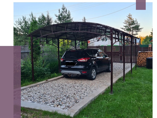 Навесы для автомобиля в Североуральске от 13237 руб.  | ПРОЛЁТ-Сву