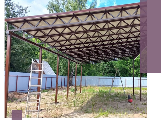 Односкатные навесы под ключ в Североуральске — изготовление и монтаж