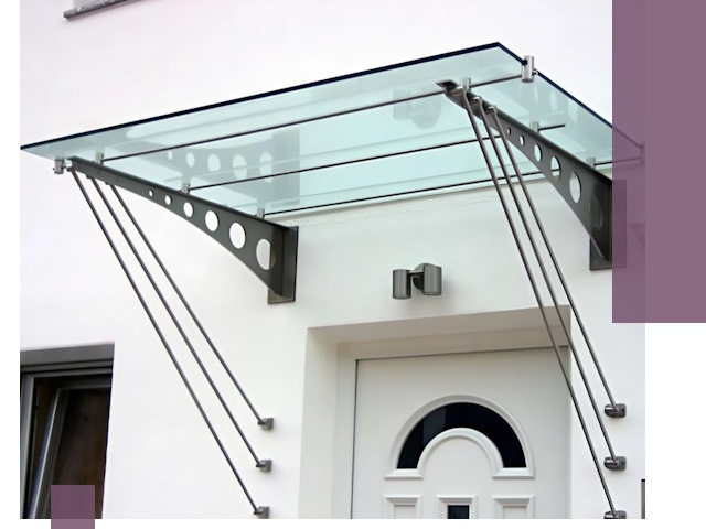 Козырьки над входом под ключ в Североуральске — изготовление и монтаж