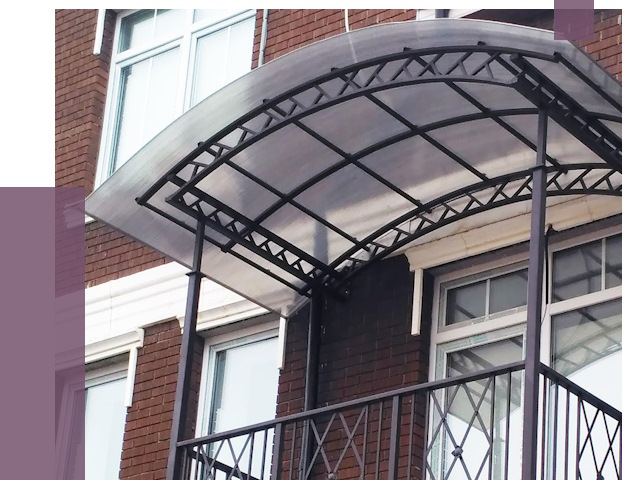 Козырьки над балконом в Североуральске от 8704 руб.  | ПРОЛЁТ-Сву