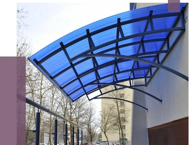 Козырьки из поликарбоната в Североуральске от 4326 руб. под ключ | ПРОЛЁТ-Сву