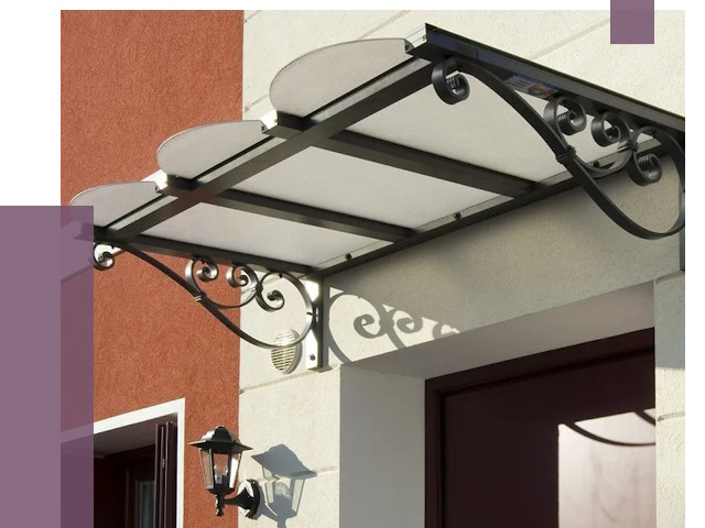 Односкатные козырьки в Североуральске от 8447 руб.  | ПРОЛЁТ-Сву