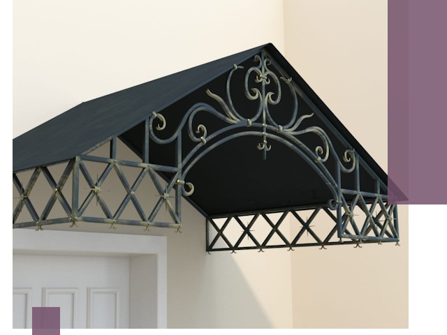 Двускатные металлические козырьки под ключ в Североуральске